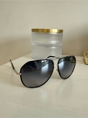 Balenciaga Aviator Sunglasses - Smoke Gradient Lenses